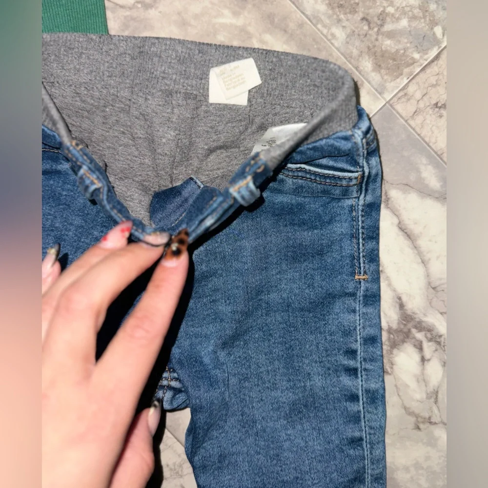 H&M Baby Boy Blue Denim Jeans Elastic Waist Size 9M Like New